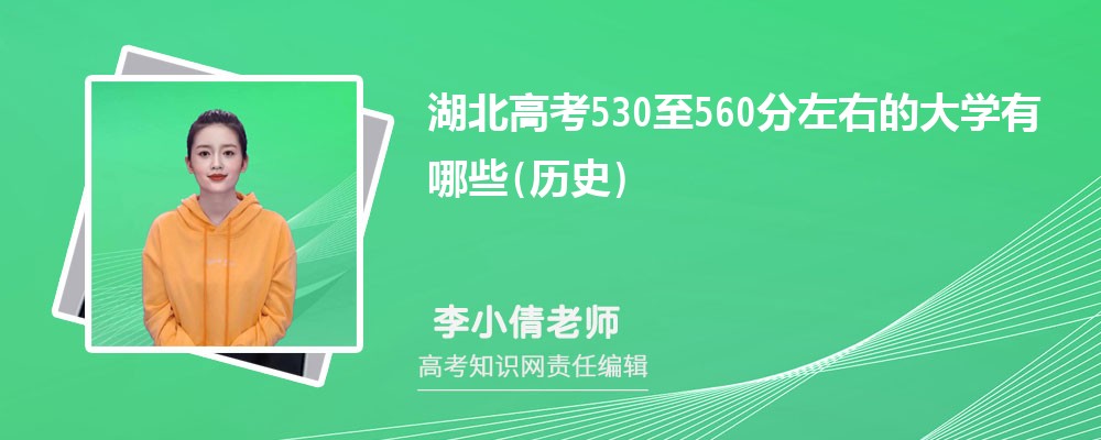 湖北高考530至560分左右历史可以上什么大学